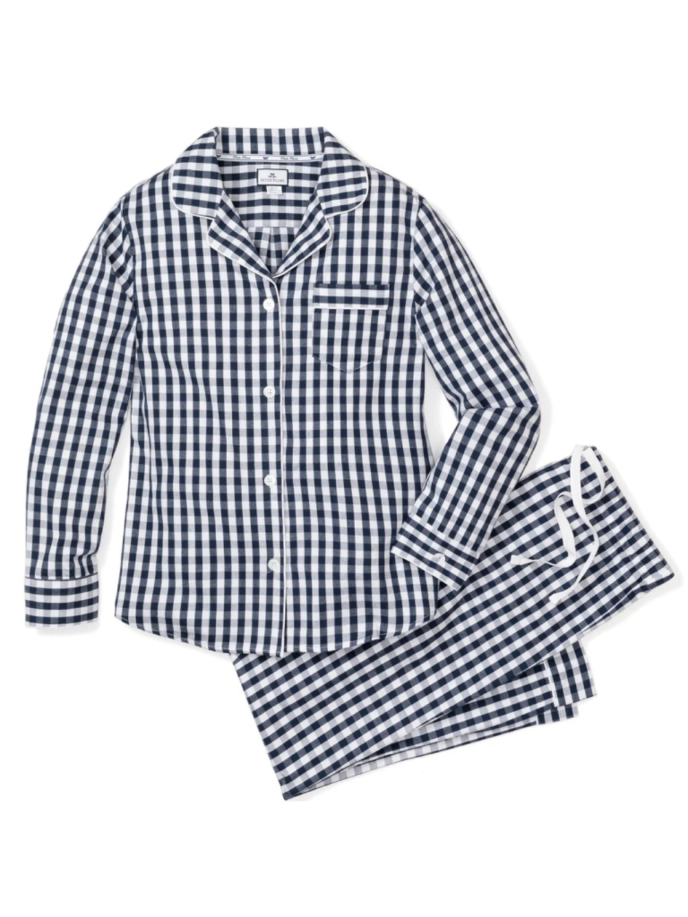 Petite Plume Navy Gingham 100% Cotton Pajama Set XL